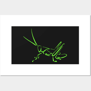 Green Grasshopper bug cricket Posters and Art